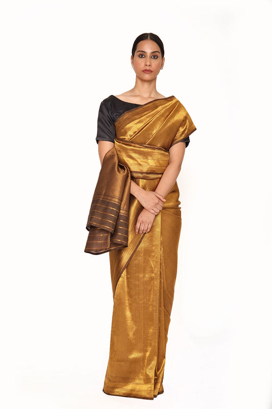 DHARA - copper brown mashru silk saree