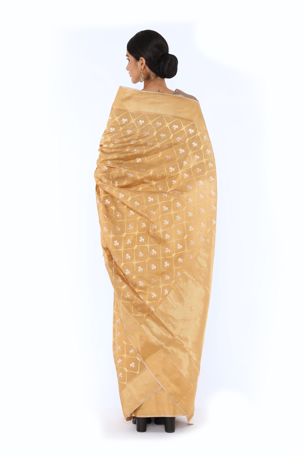 BOA -  Beige Chanderi Silk Saree