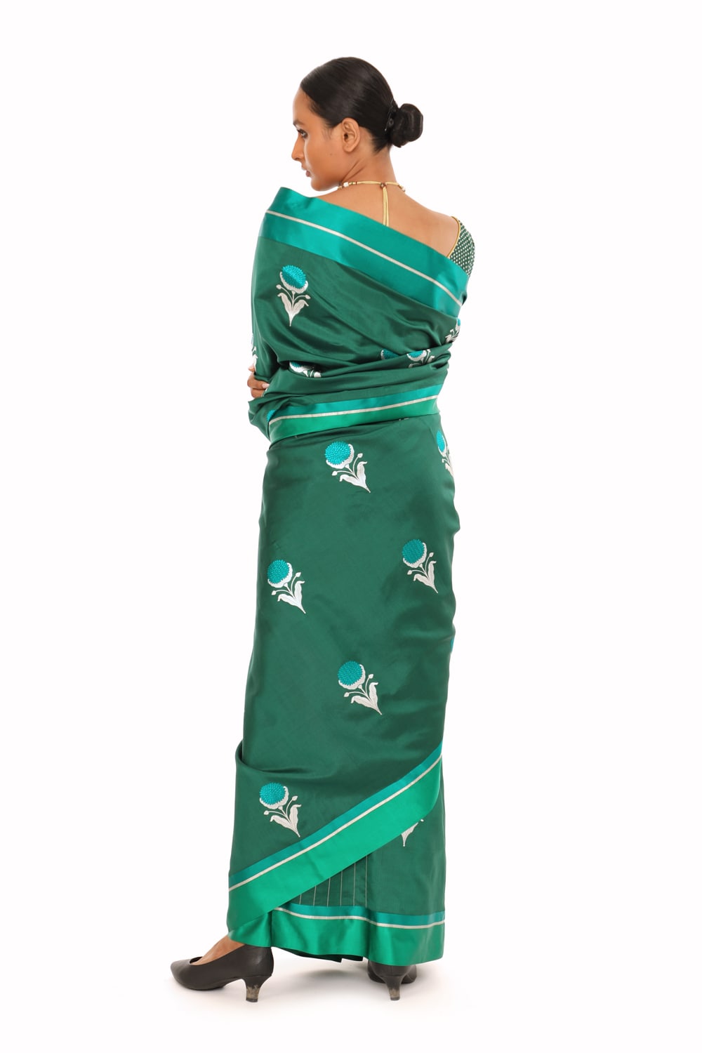 Prakriti - Green Katan Silk Saree