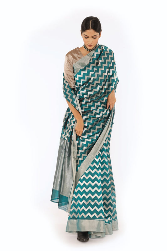 BOA -  Green Chanderi Silk