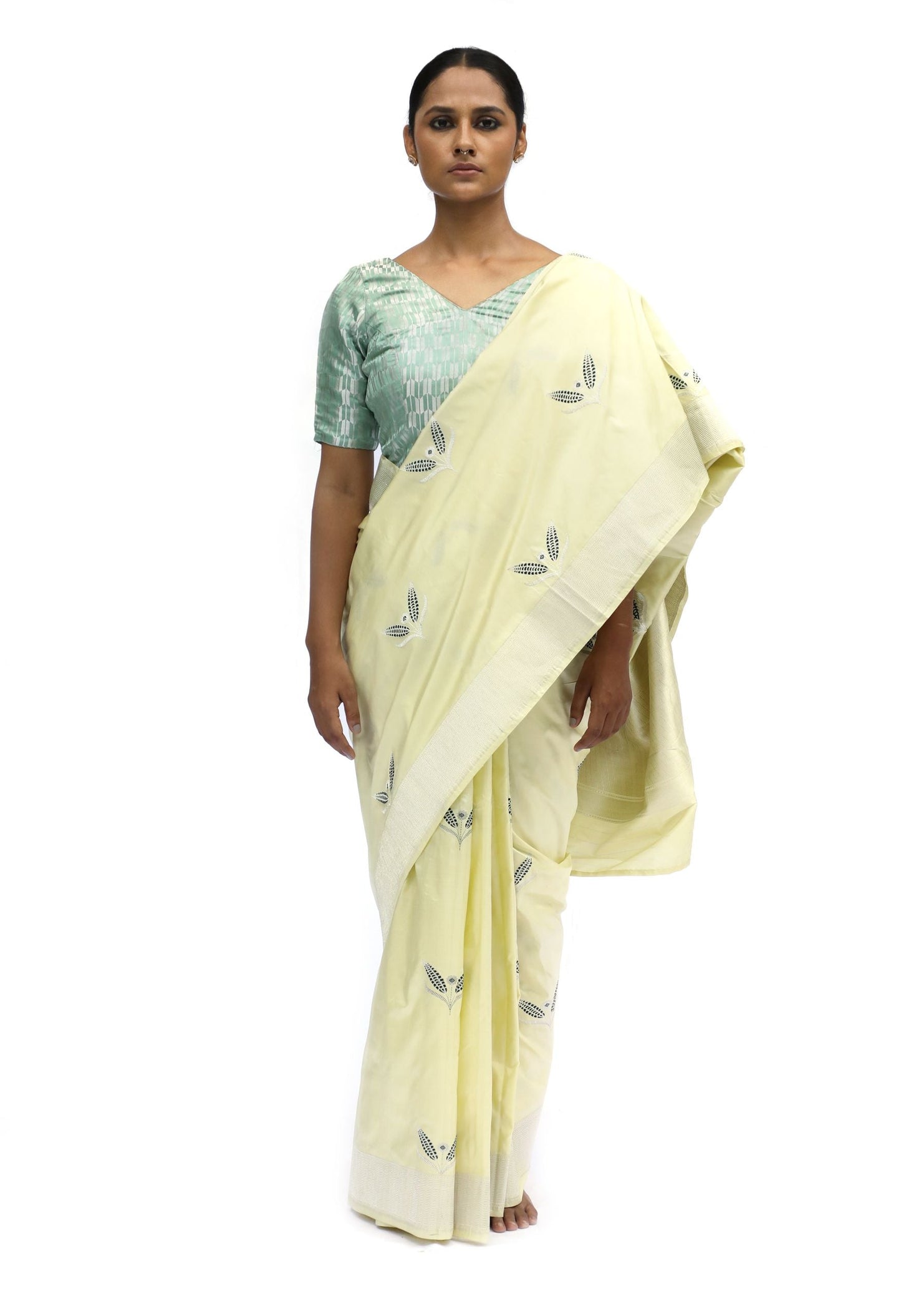 KETKI - lemmon yellow katan silk saree