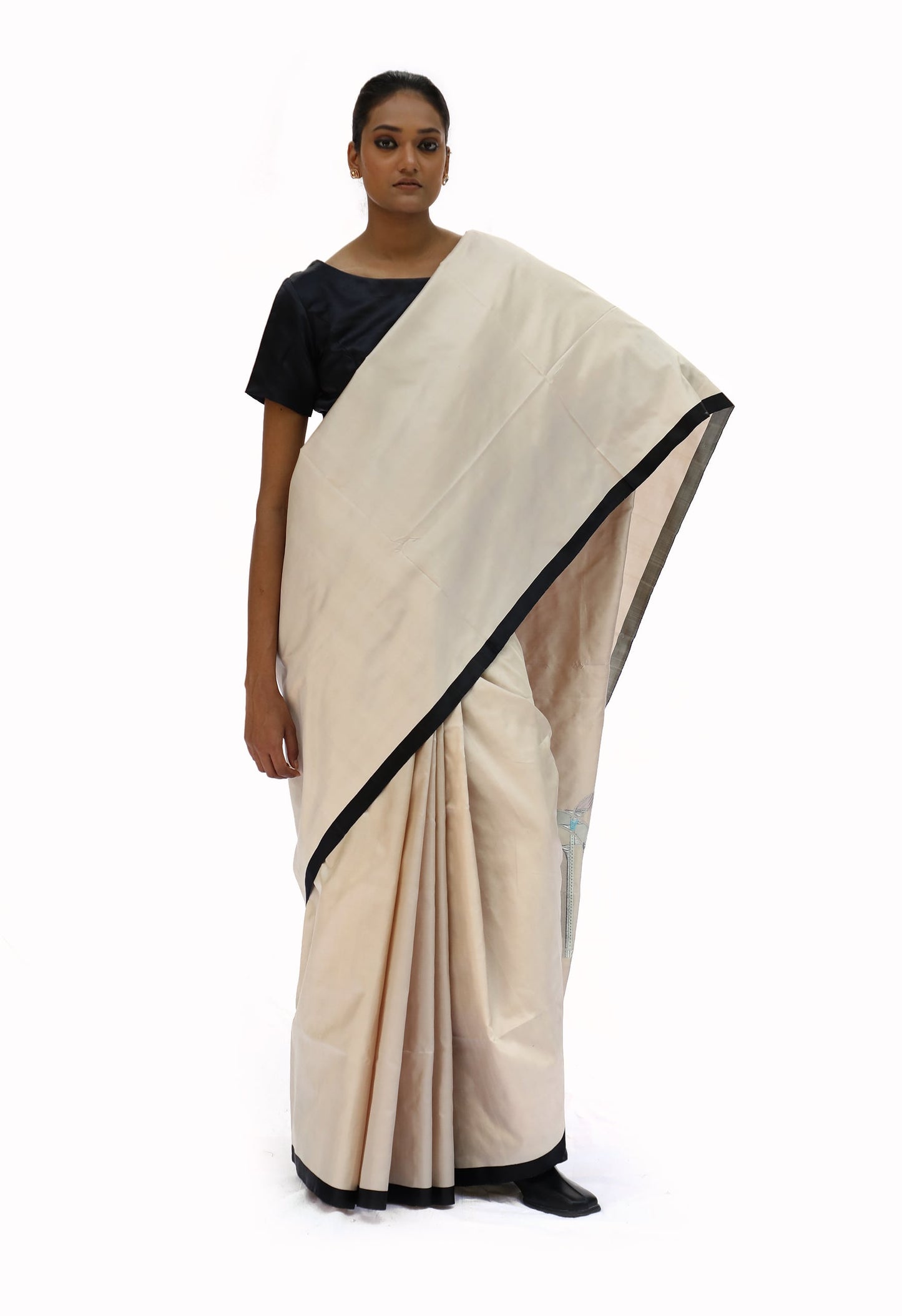 Iconic -Beige Katan Silk Saree