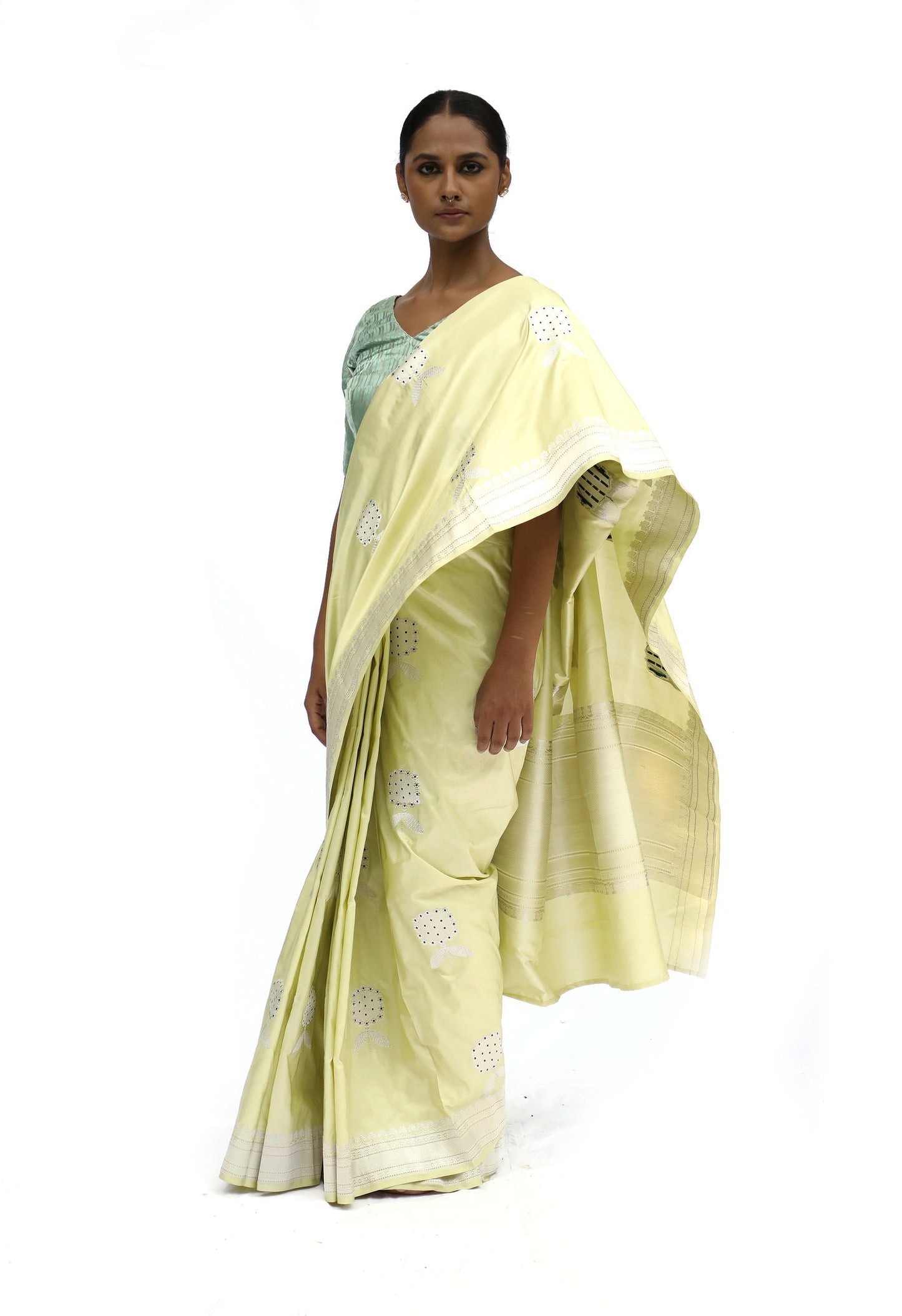 KETKI - lemmon yellow katan silk saree