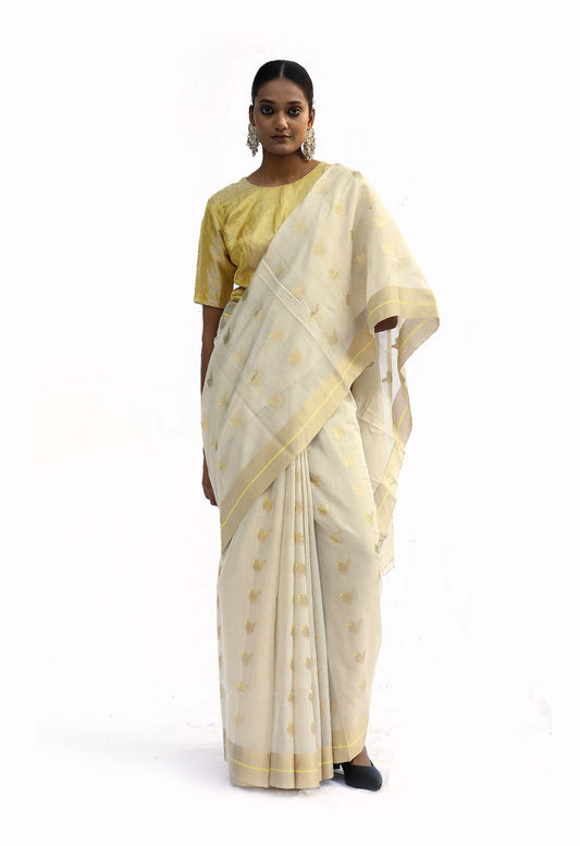 BOA -  White Chanderi Cotton Tissue