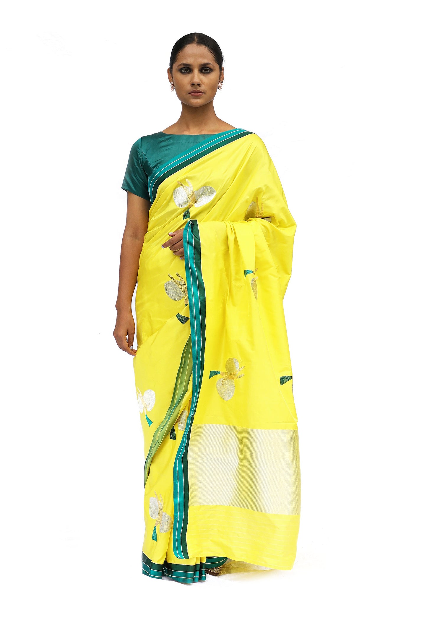 Prakriti - Yellow Katan Silk Saree