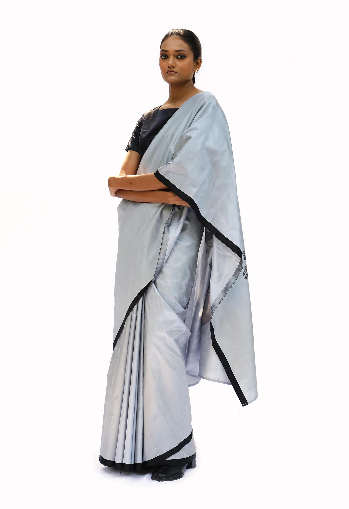 Iconic - Gola Grey Katan Silk Saree