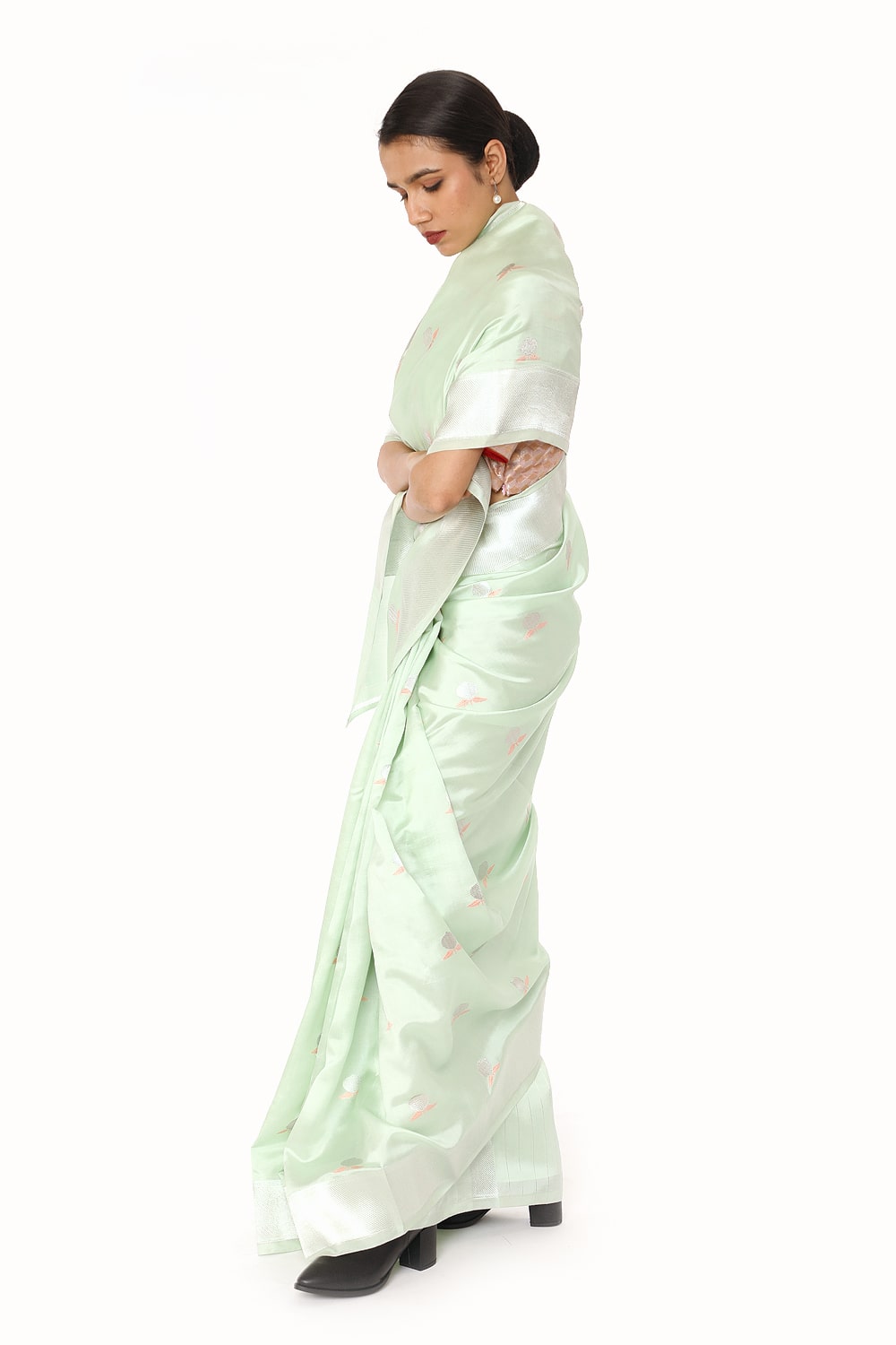BOA -  Sea Green Chanderi Silk Saree