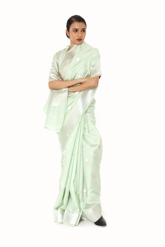 BOA -  Sea Green Chanderi Silk Saree