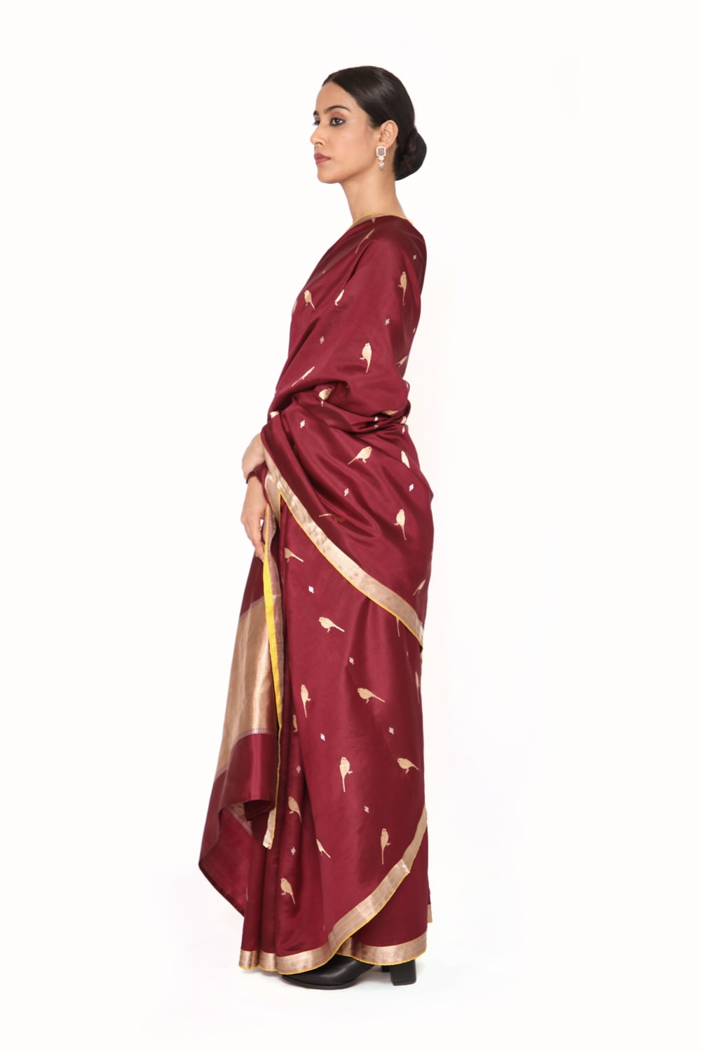 BOA -  Maroon silk saree