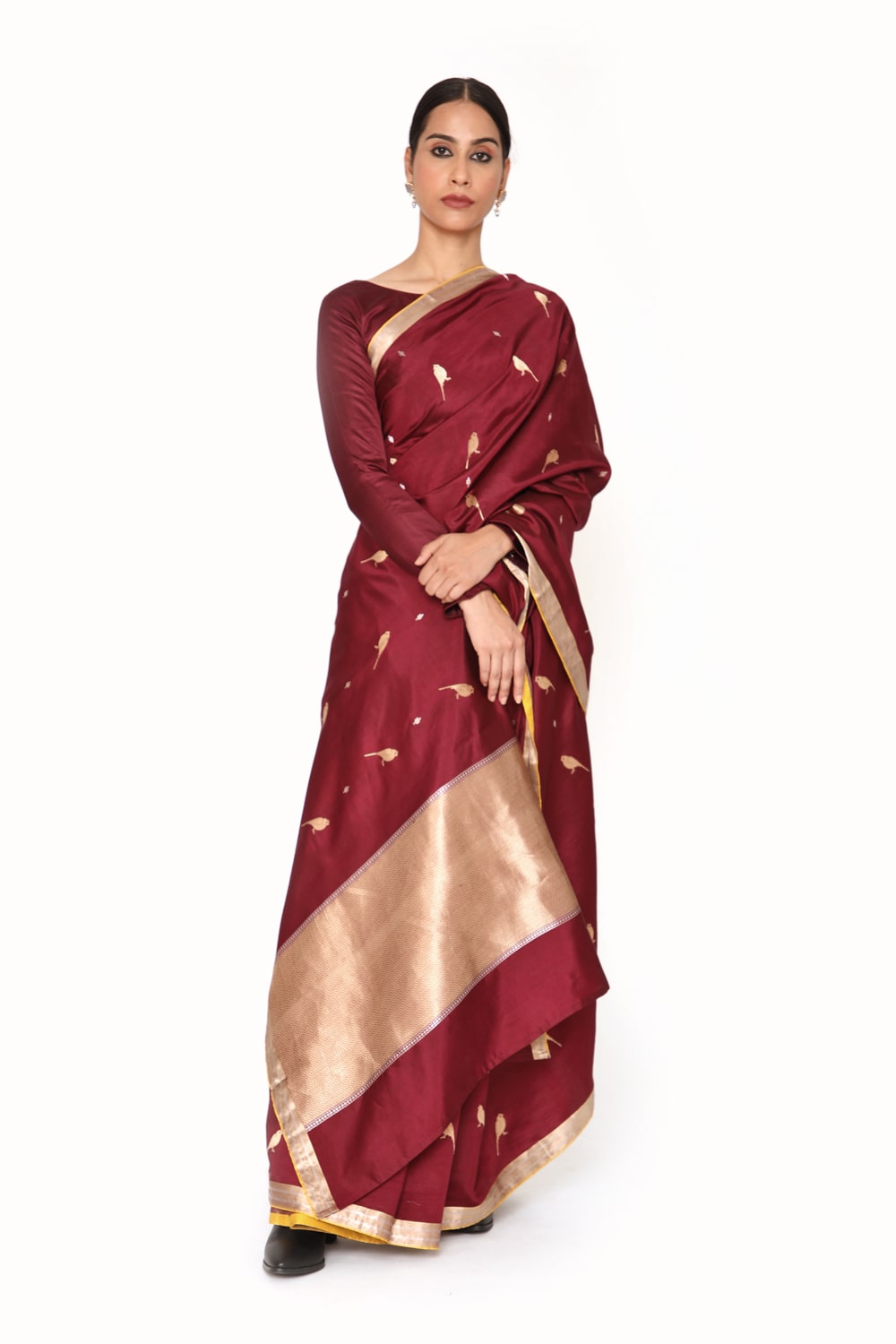 BOA -  Maroon silk saree