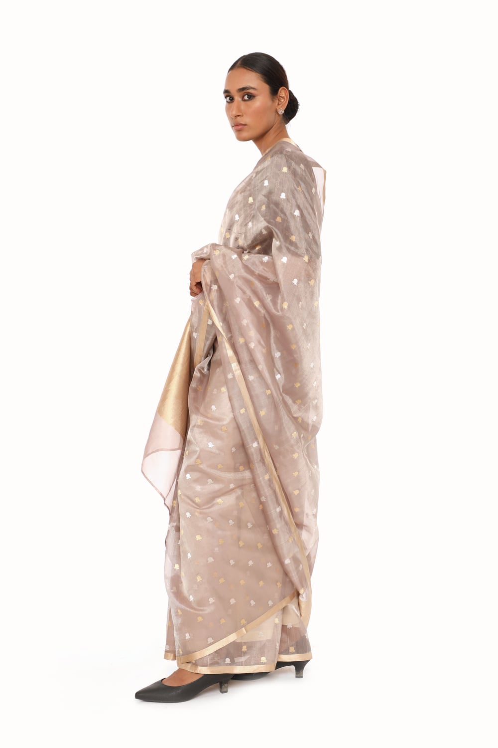 BOA -  Mauve Organze Tissue Saree