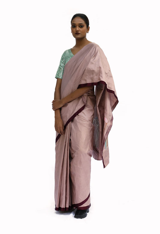 Iconic -Beige Katan Silk Saree