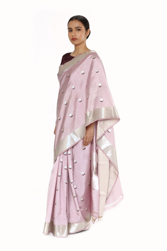 BOA -  Mauve OrganzaTissue Saree
