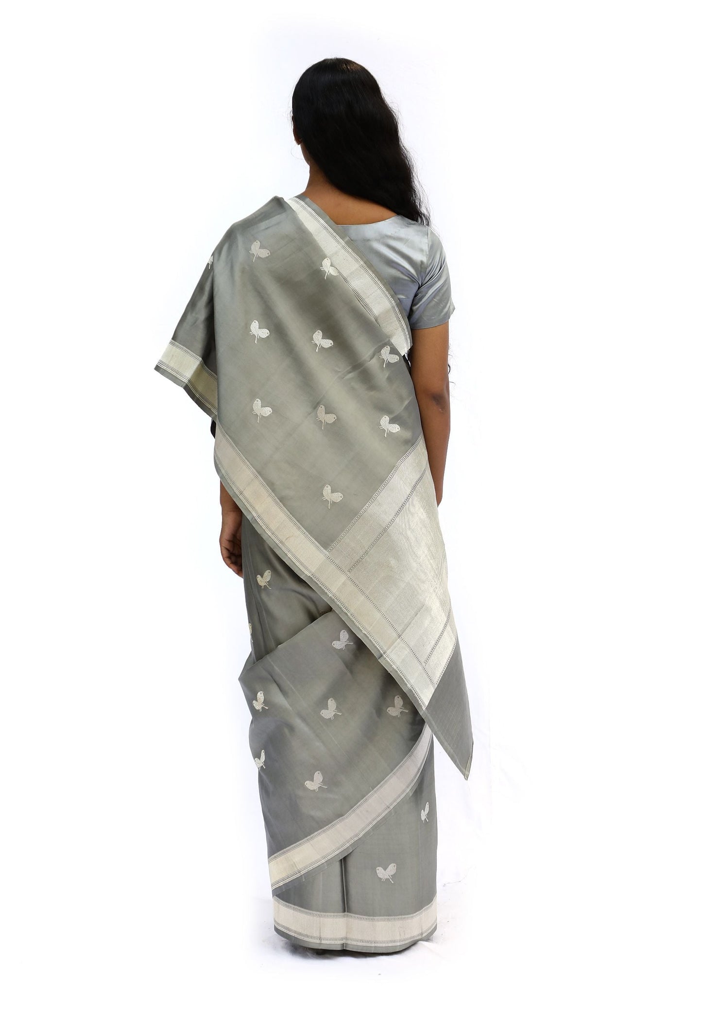 MM - GREY MASHRU SILK