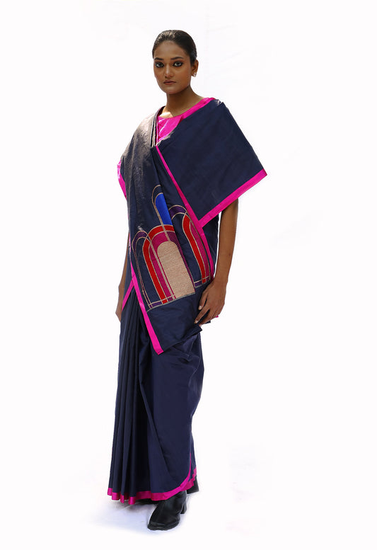 Iconic -Blue Katan Silk Saree