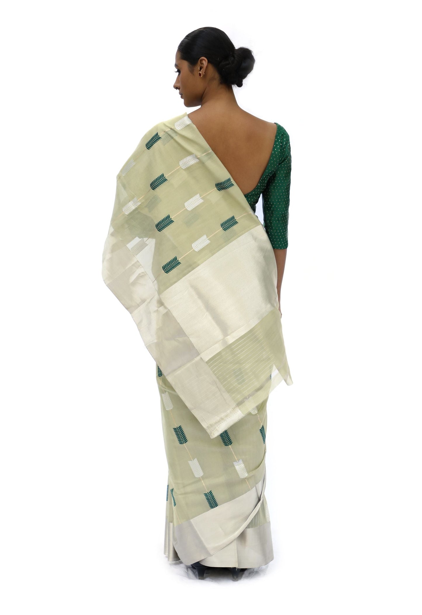 BOA -  Pista Green Chanderi Cotton Tissue