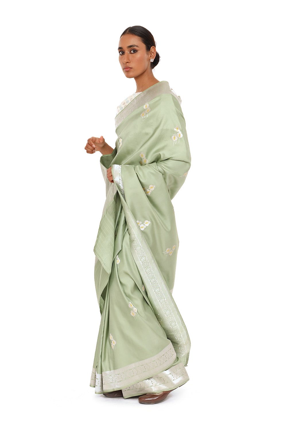 MM - SEA GREEN MASHRU SILK