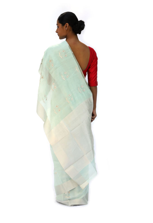 BOA -  Sea Green Chanderi Silk