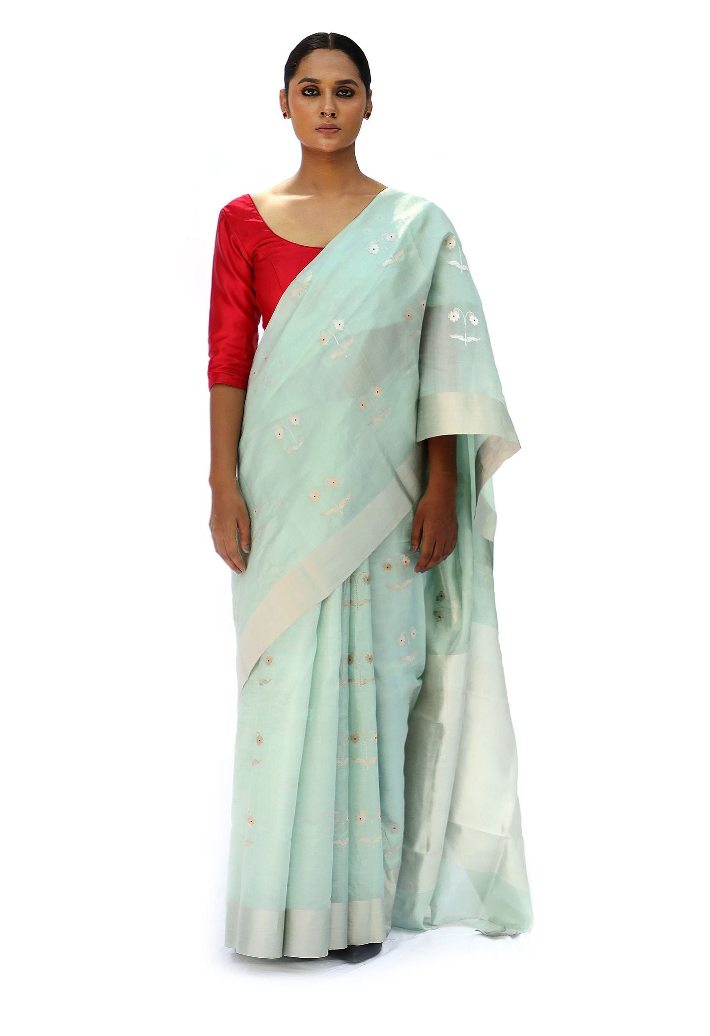 BOA -  Sea Green Chanderi Silk