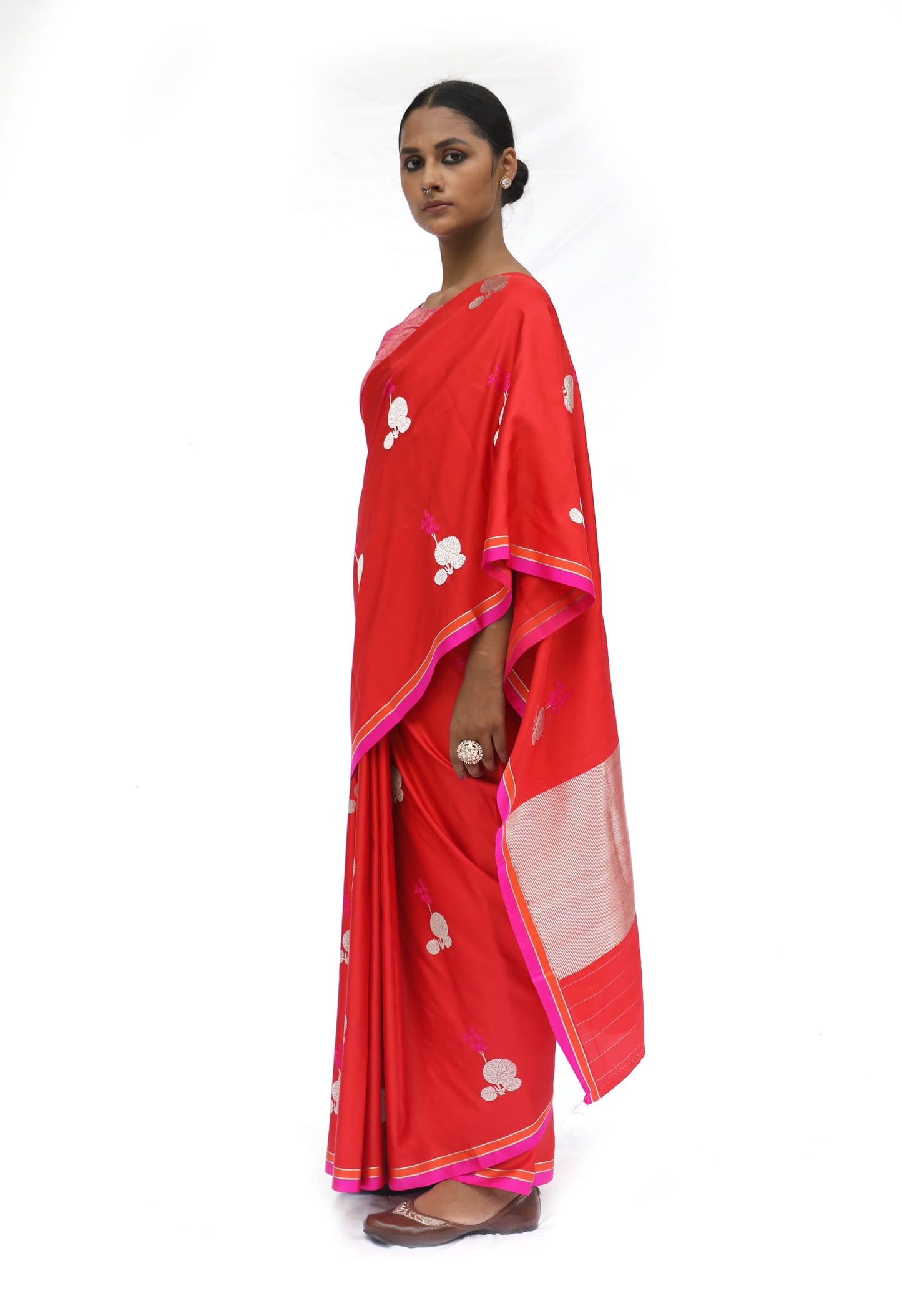 Prakriti - Red Katan Silk Saree