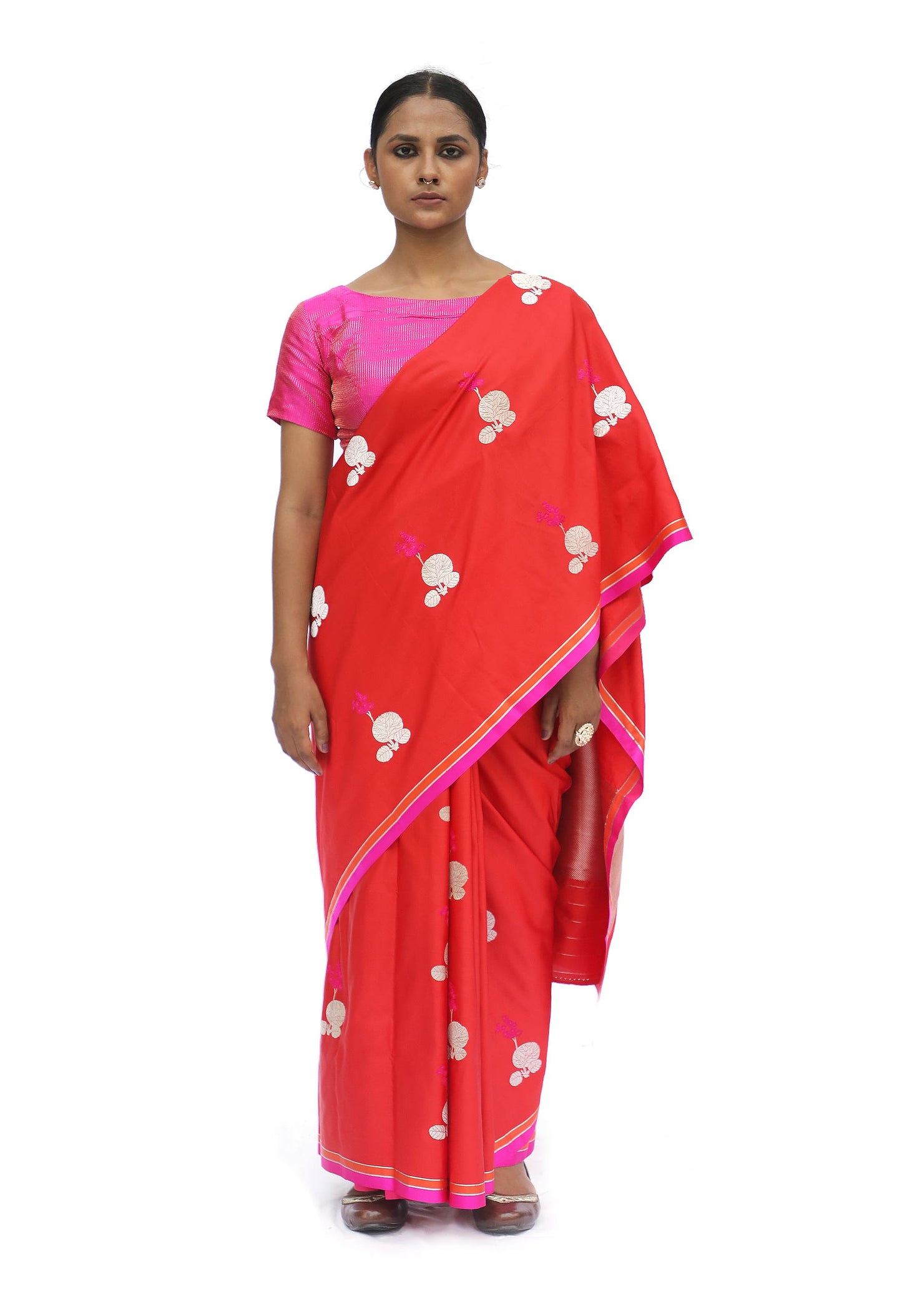 Prakriti - Red Katan Silk Saree