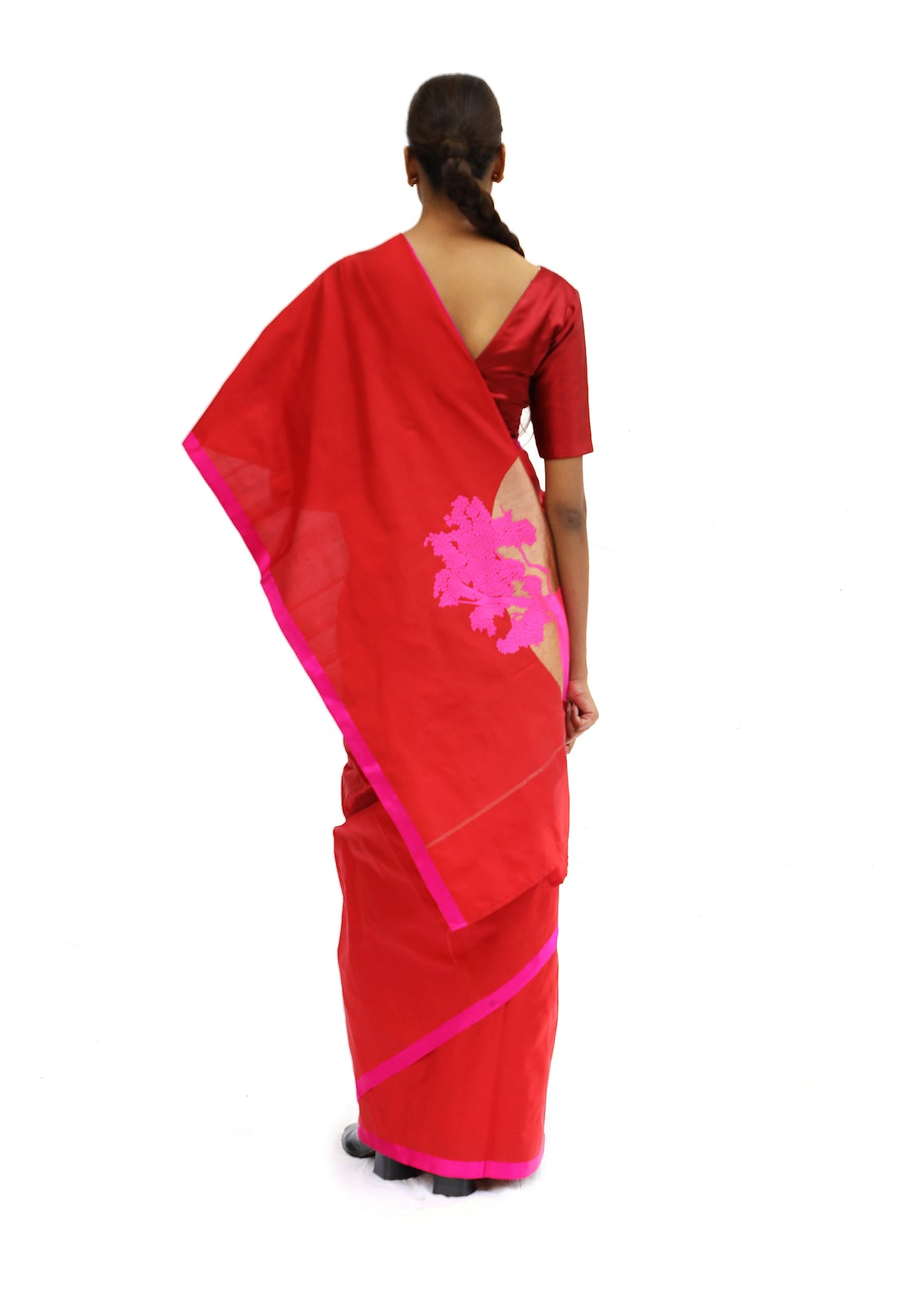 Iconic - Gola Red Katan Silk Saree