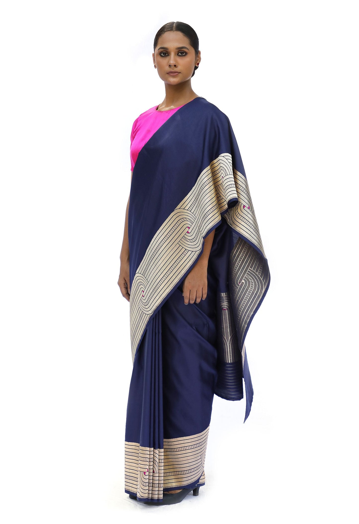 DIVIJA - royal blue katan silk saree