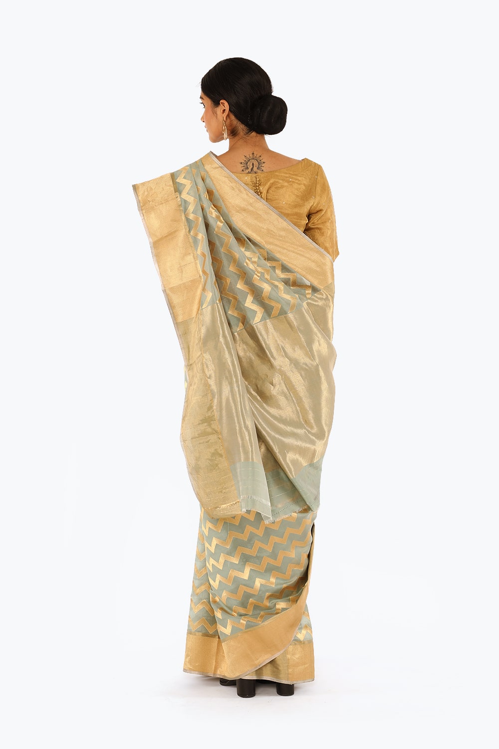 BOA -  Sea Green Chanderi Silk Saree