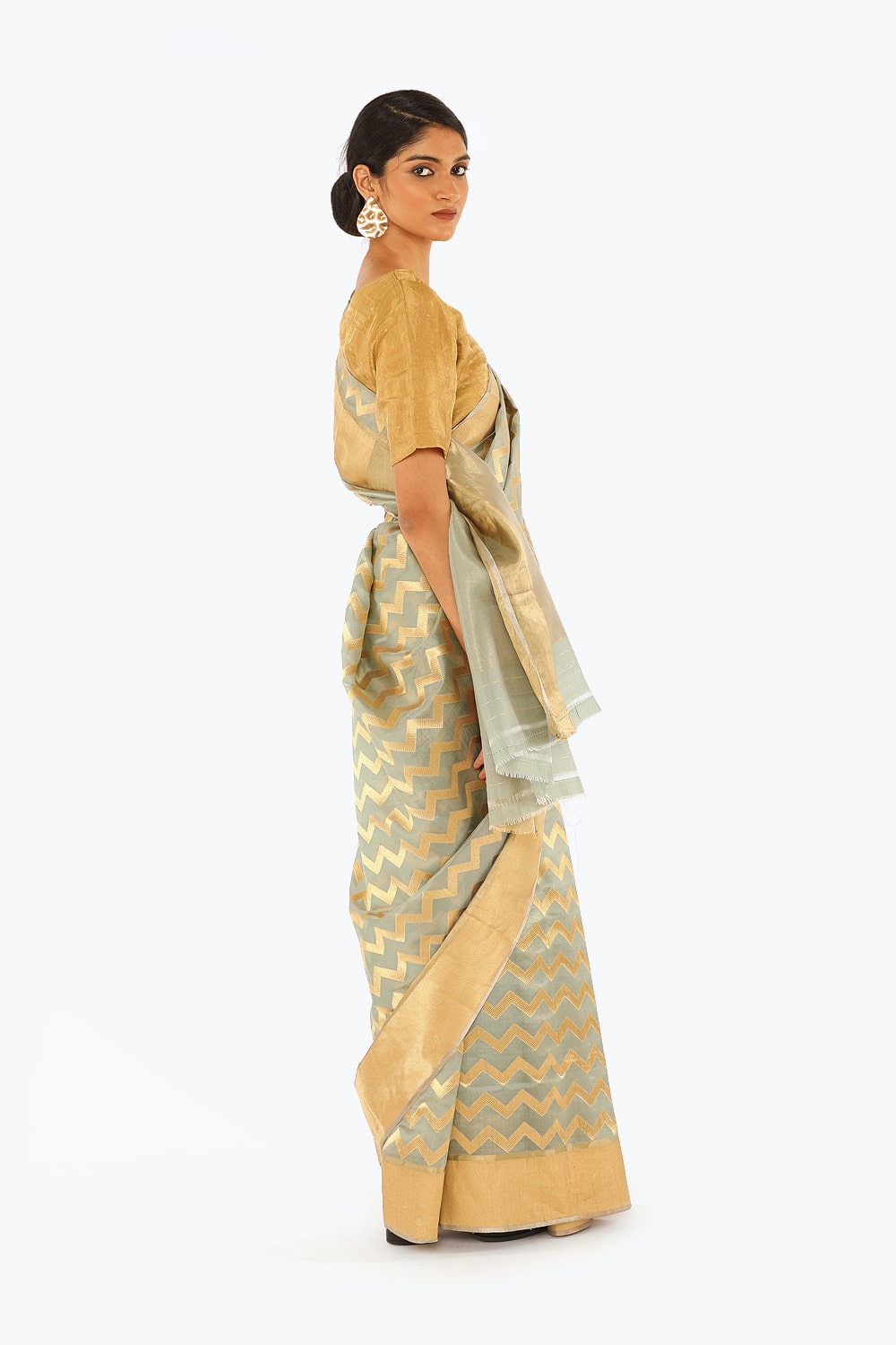 BOA -  Sea Green Chanderi Silk Saree