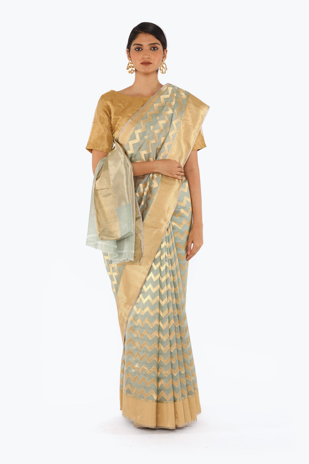 BOA -  Sea Green Chanderi Silk Saree