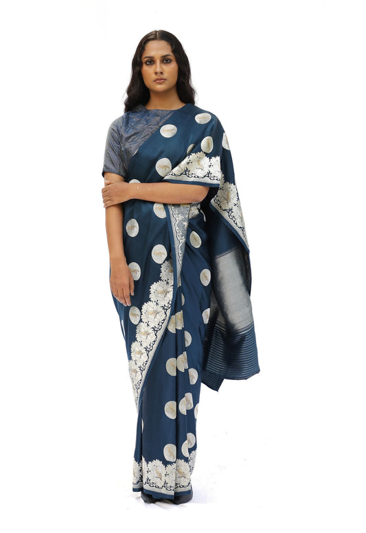 MM - BLUE MASHRU SILK