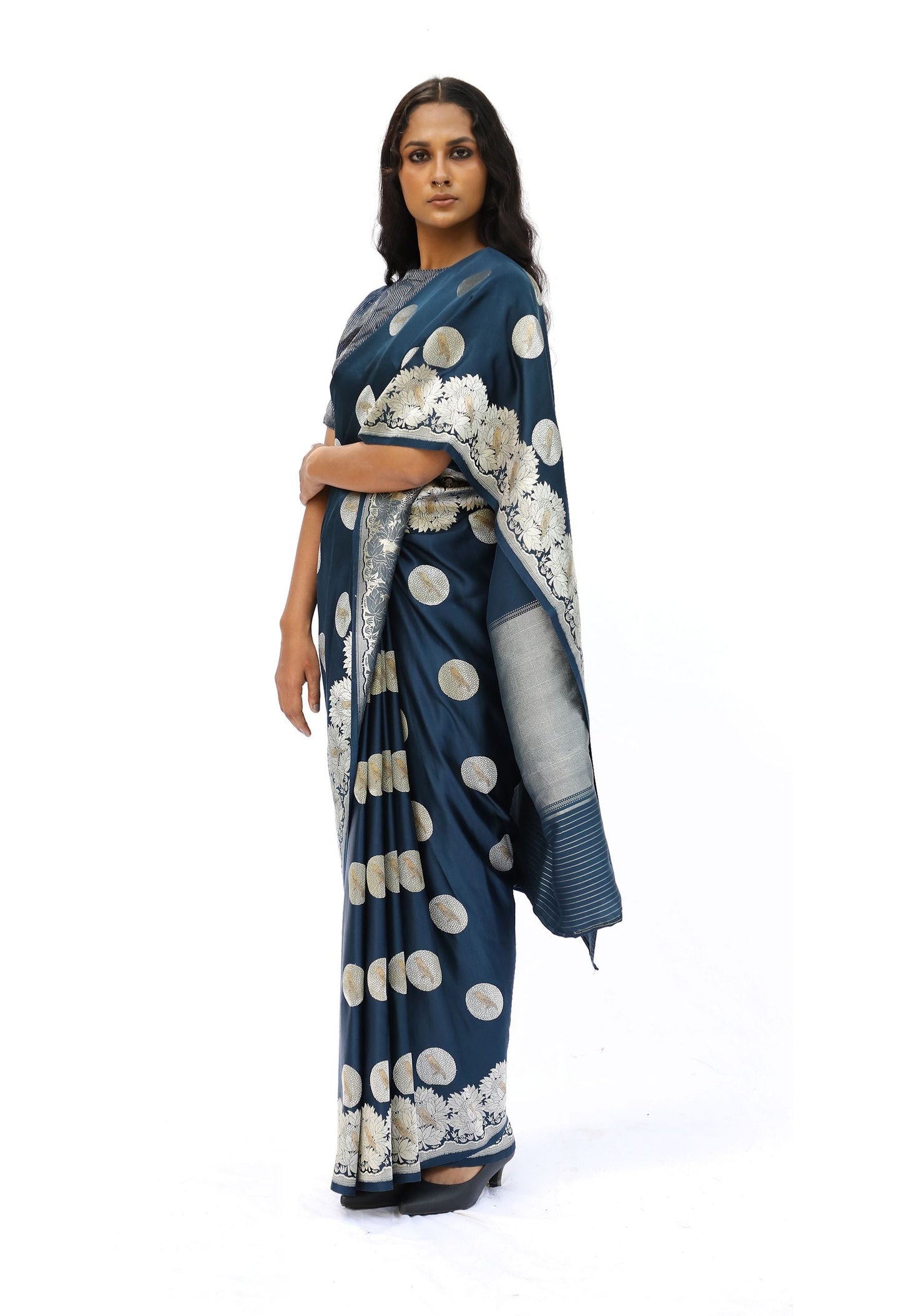 MM - BLUE MASHRU SILK