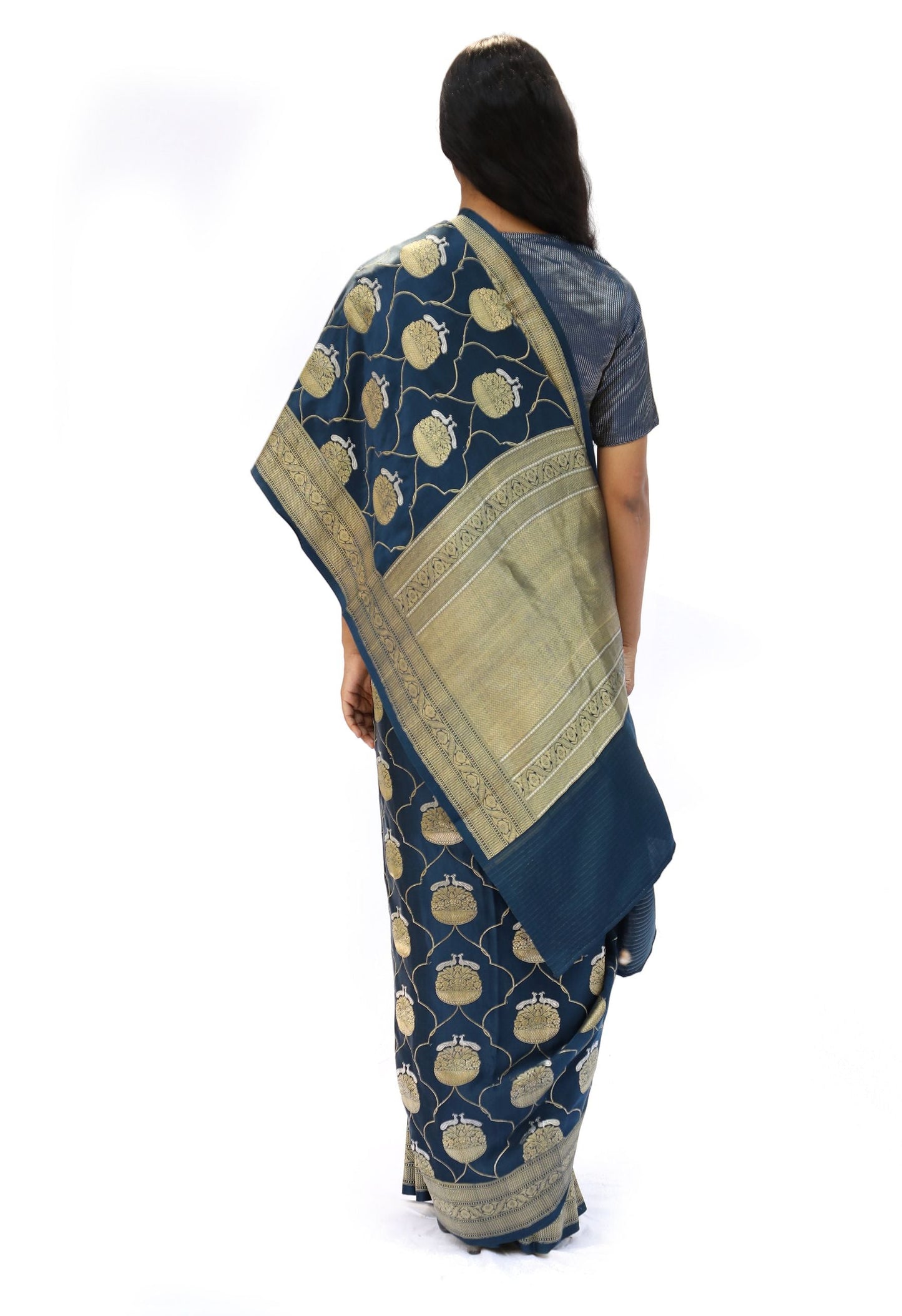 MM - BLUE MASHRU SILK