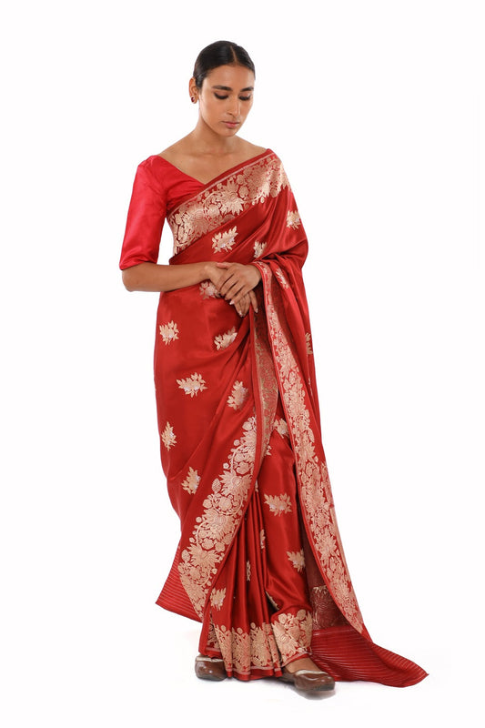 MM - RED MASHRU SILK