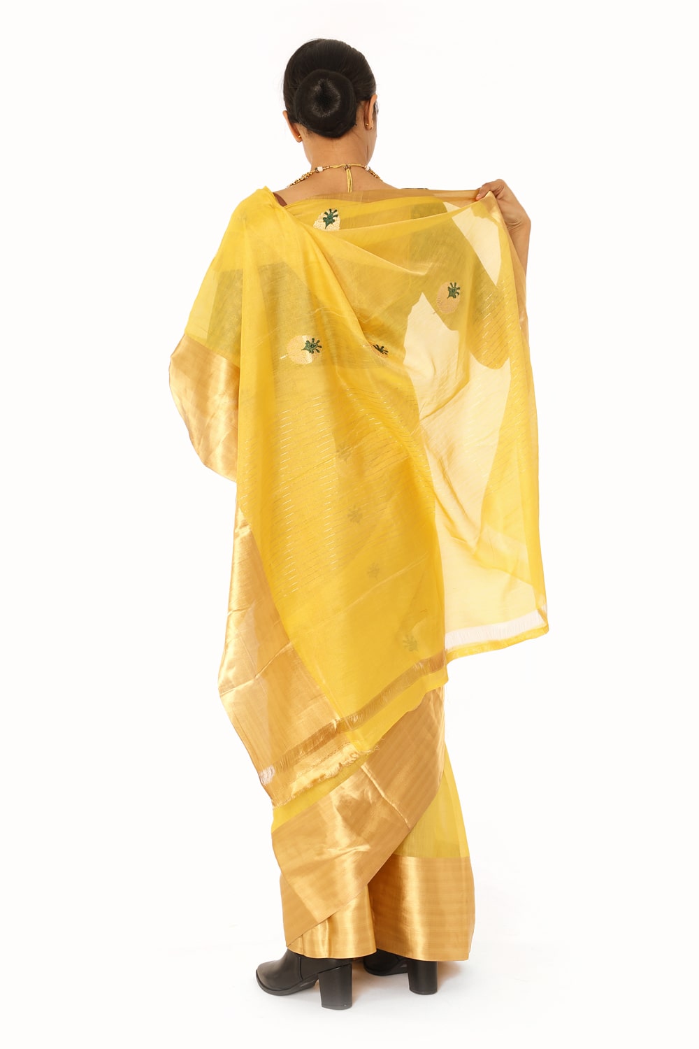 BOA -  Mustard Cotton Tissue Saree