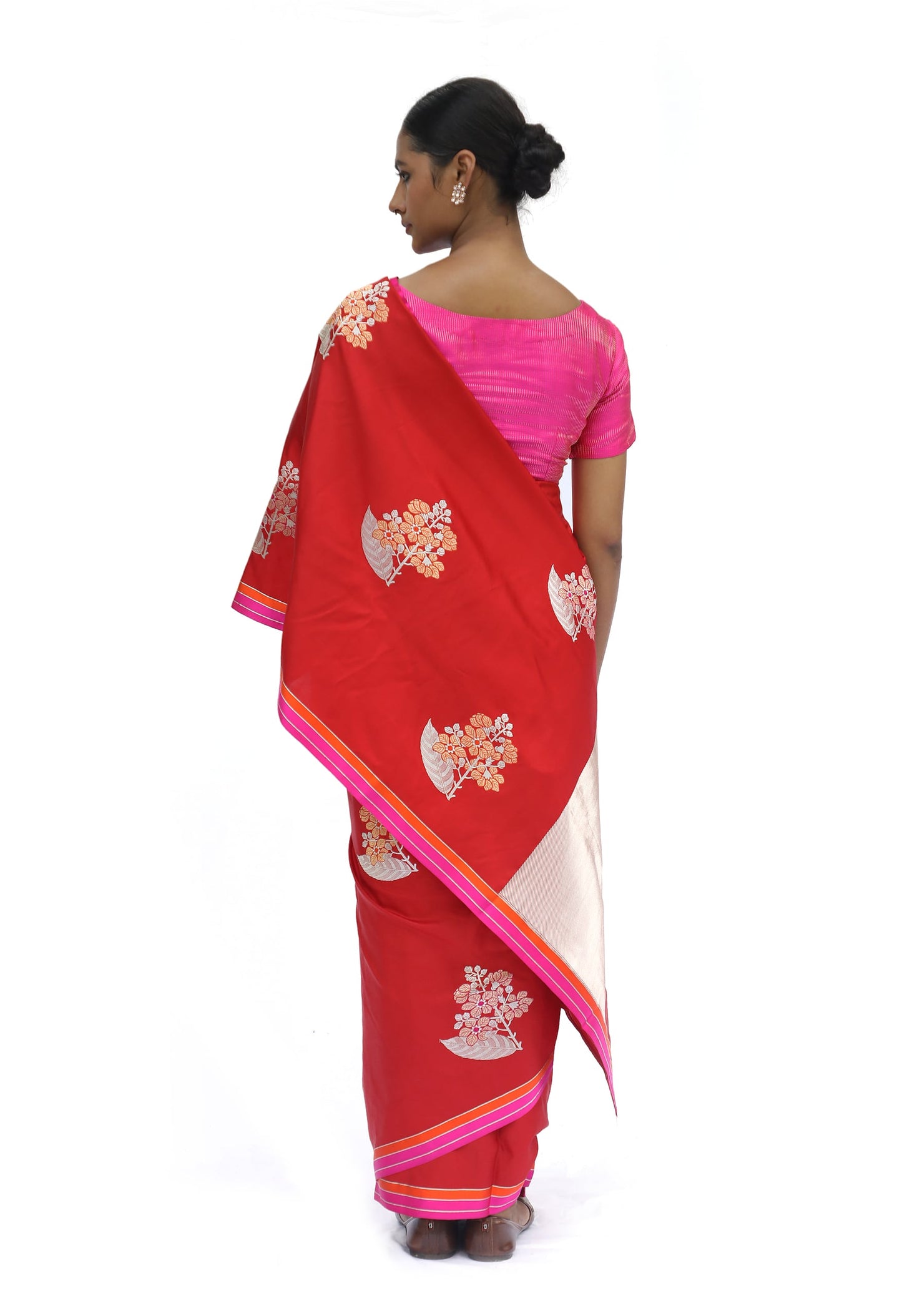 Prakriti - Red Katan Silk Saree