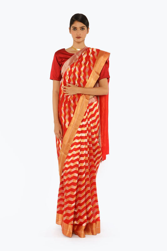 BOA -  Red Chanderi Silk