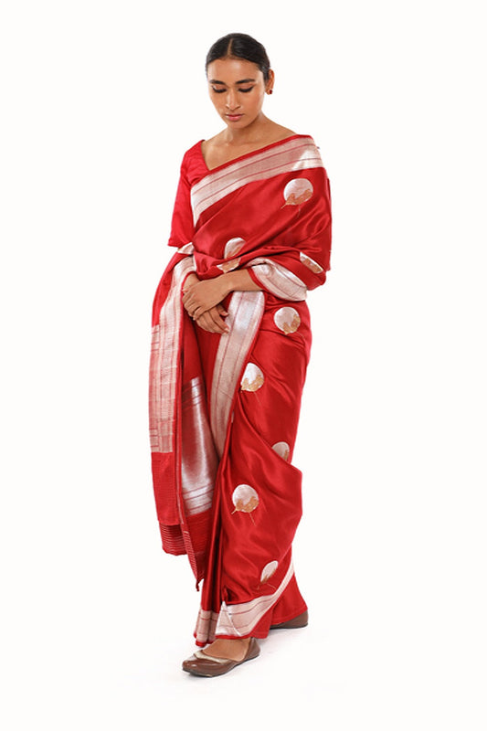 MM - RED MASHRU SILK