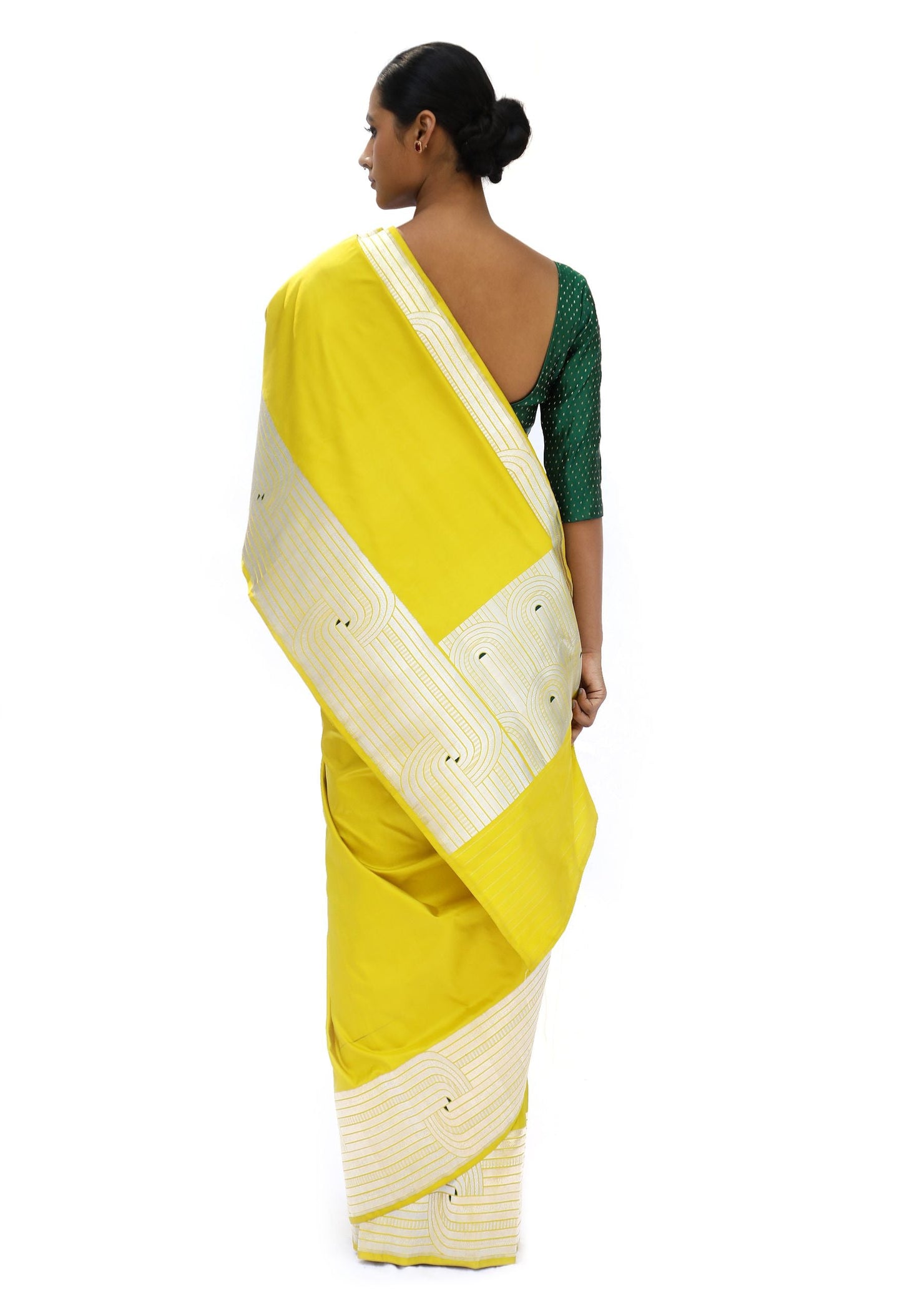 DIVIJA - mustard yellow katan silk saree