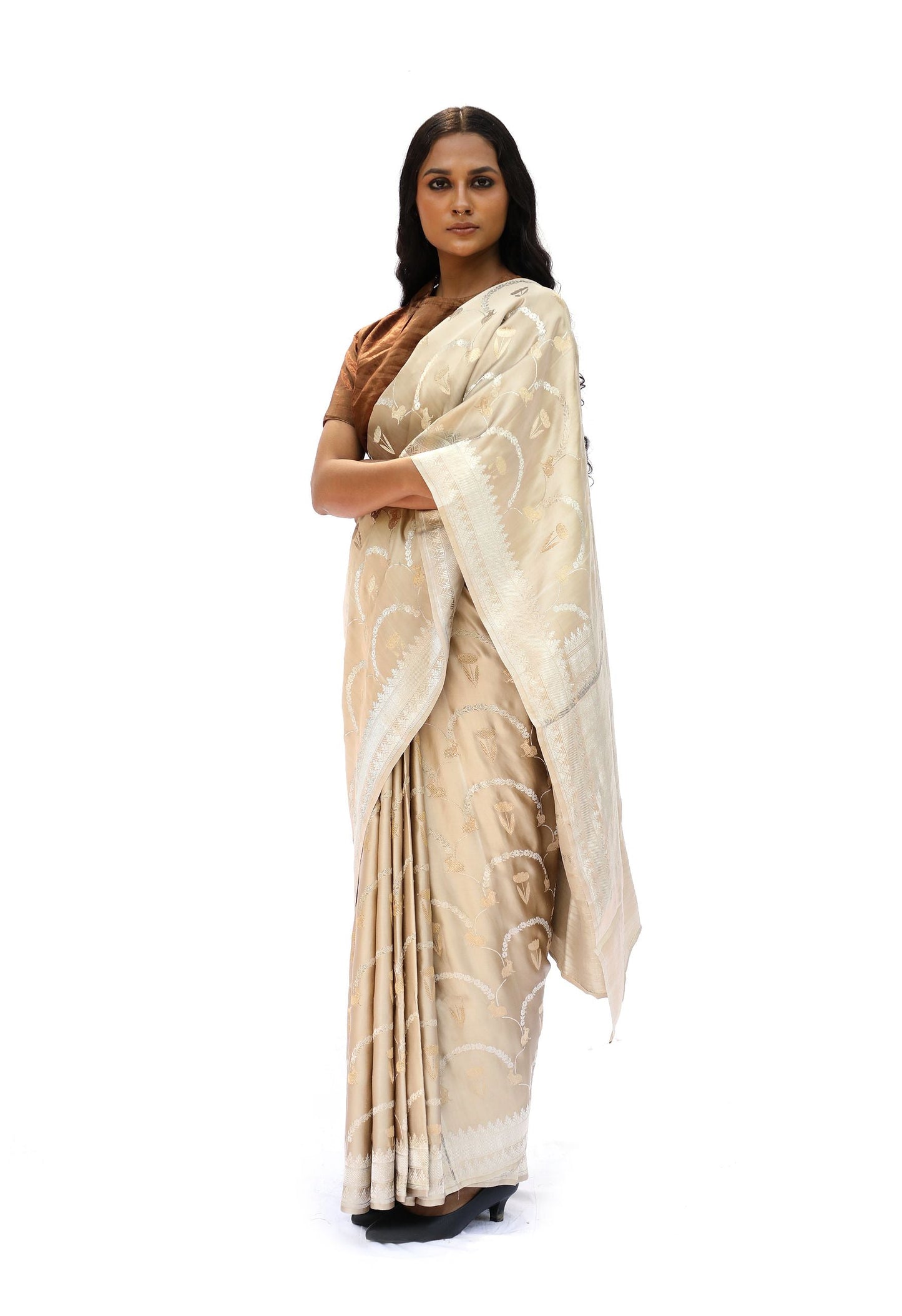MM - BEIGE MASHRU SILK