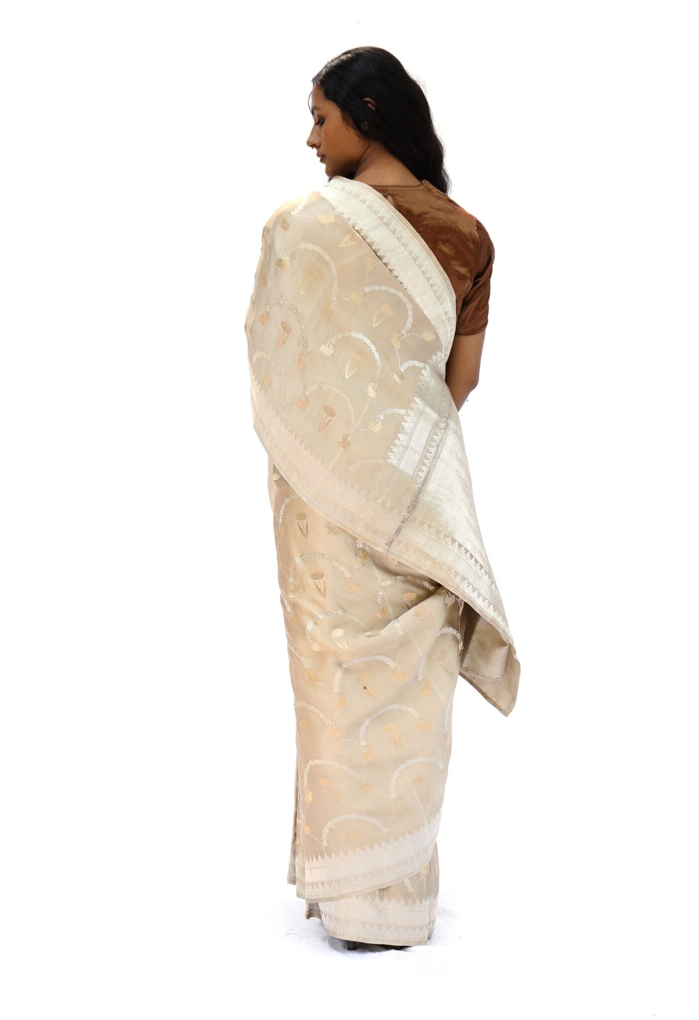 MM - BEIGE MASHRU SILK