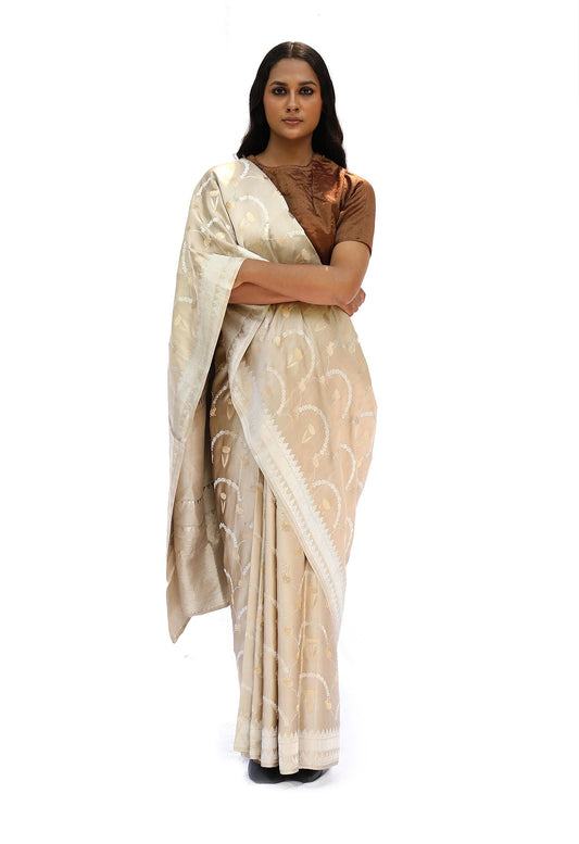MM - BEIGE MASHRU SILK