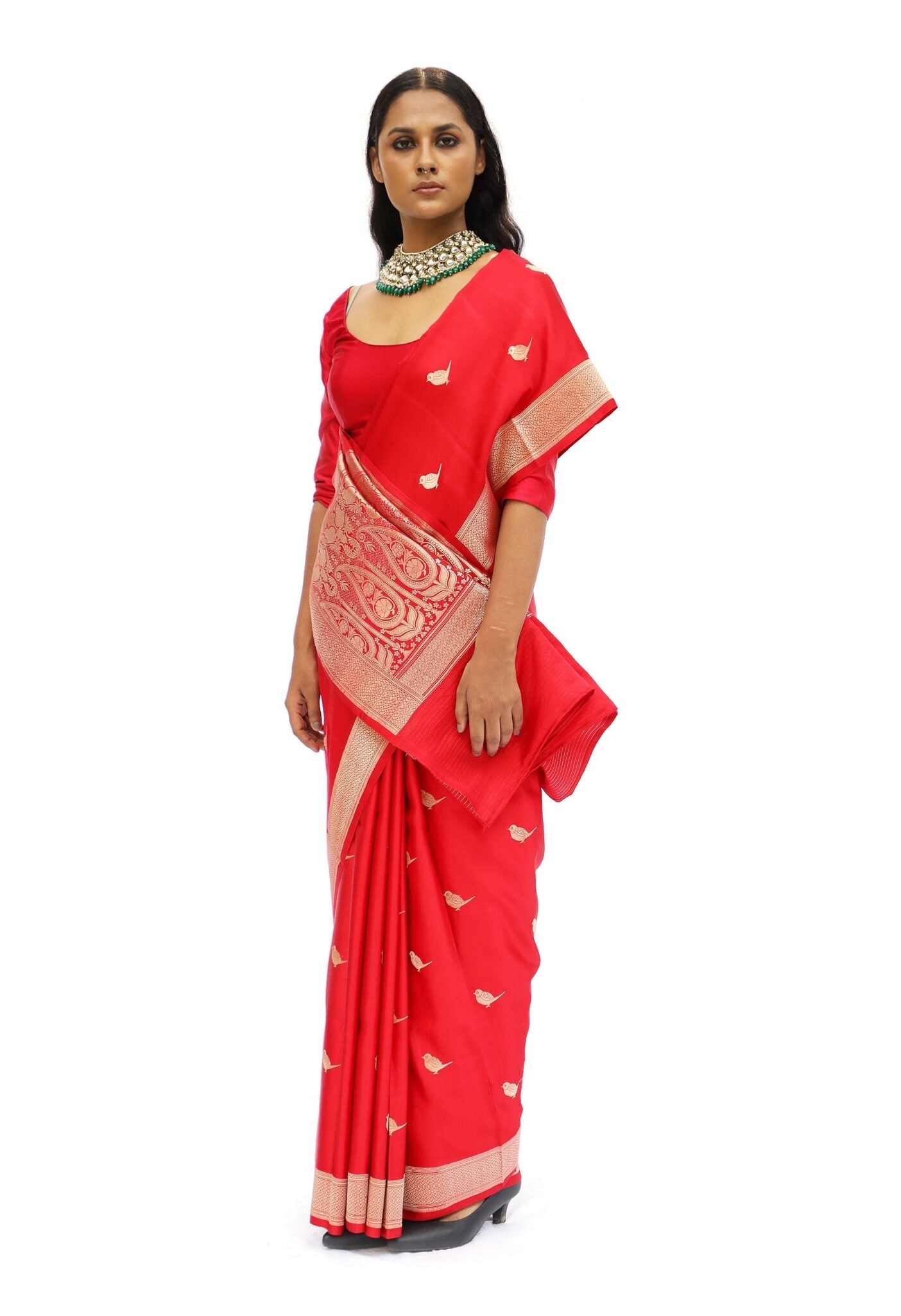 MM - RED MASHRU SILK