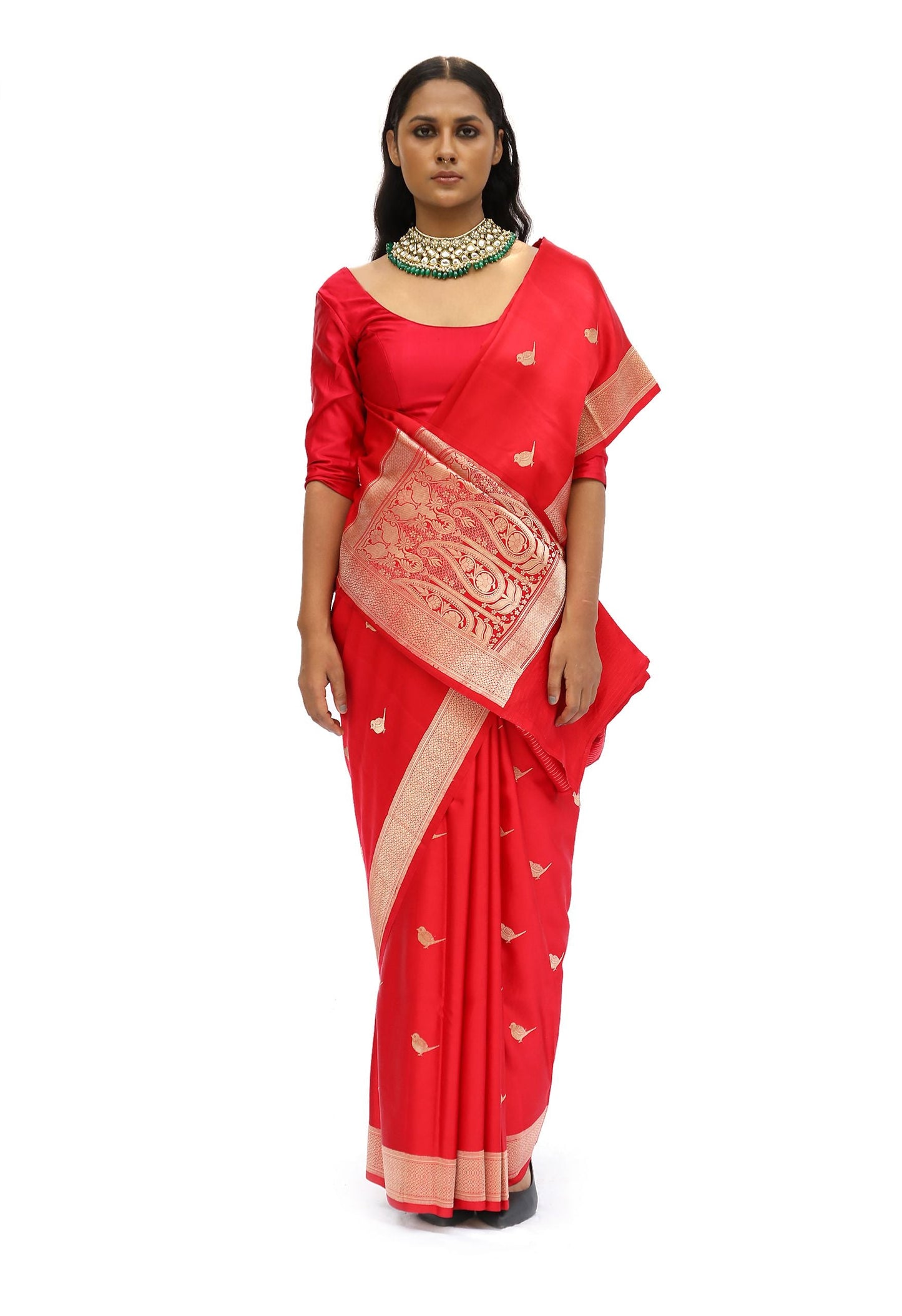 MM - RED MASHRU SILK