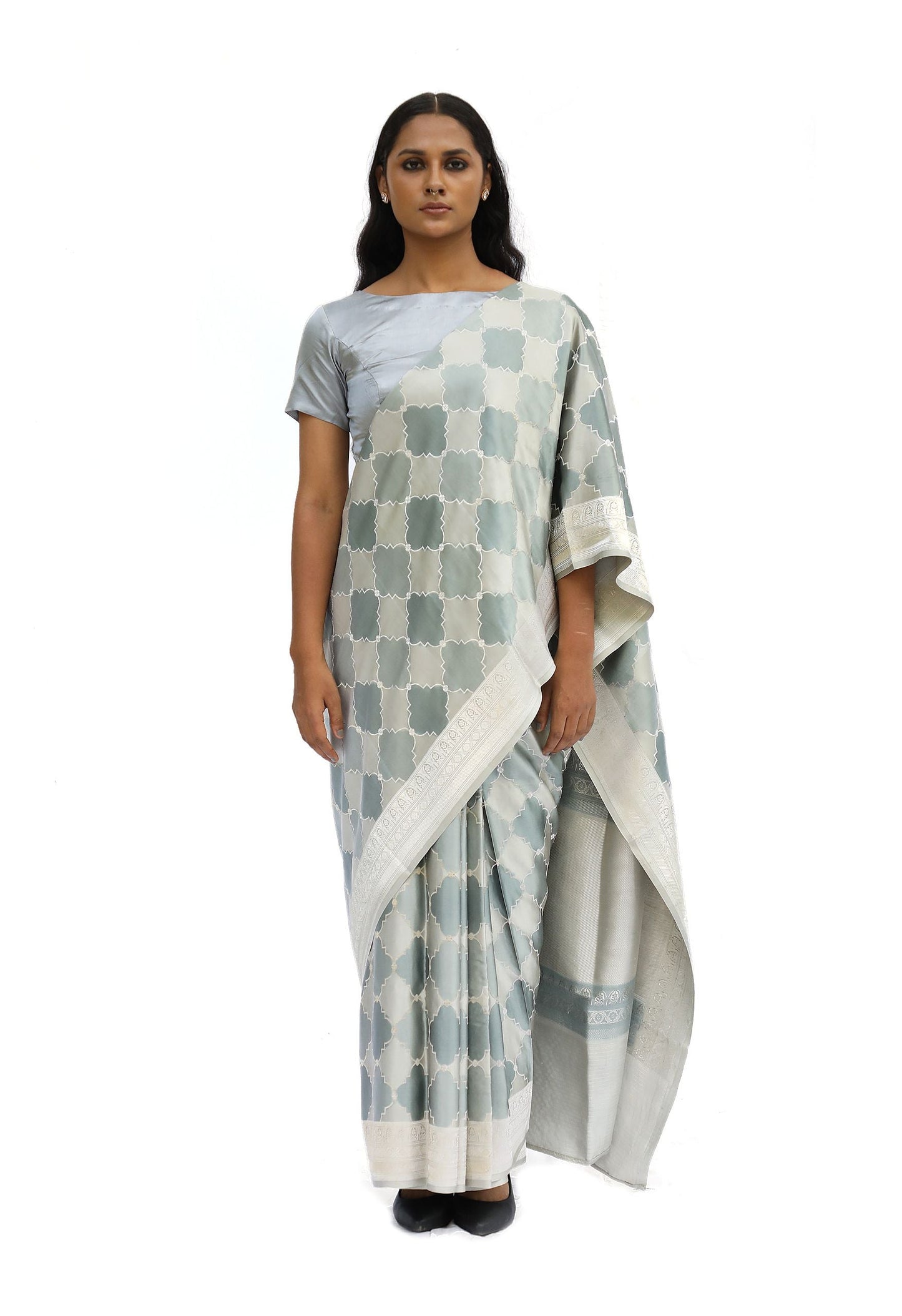 MM - GREY MASHRU SILK