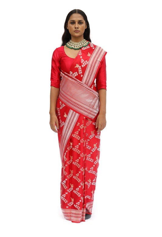 MM - RED MASHRU SILK